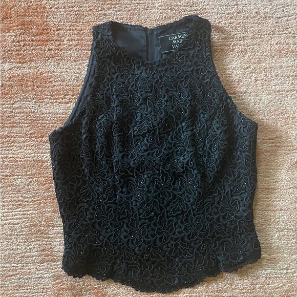 Stunning beaded top from CARMEN MAR VALVO - Picture 1 of 8